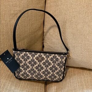 Kate Spade Black and Cream Clover Shoulder Bag